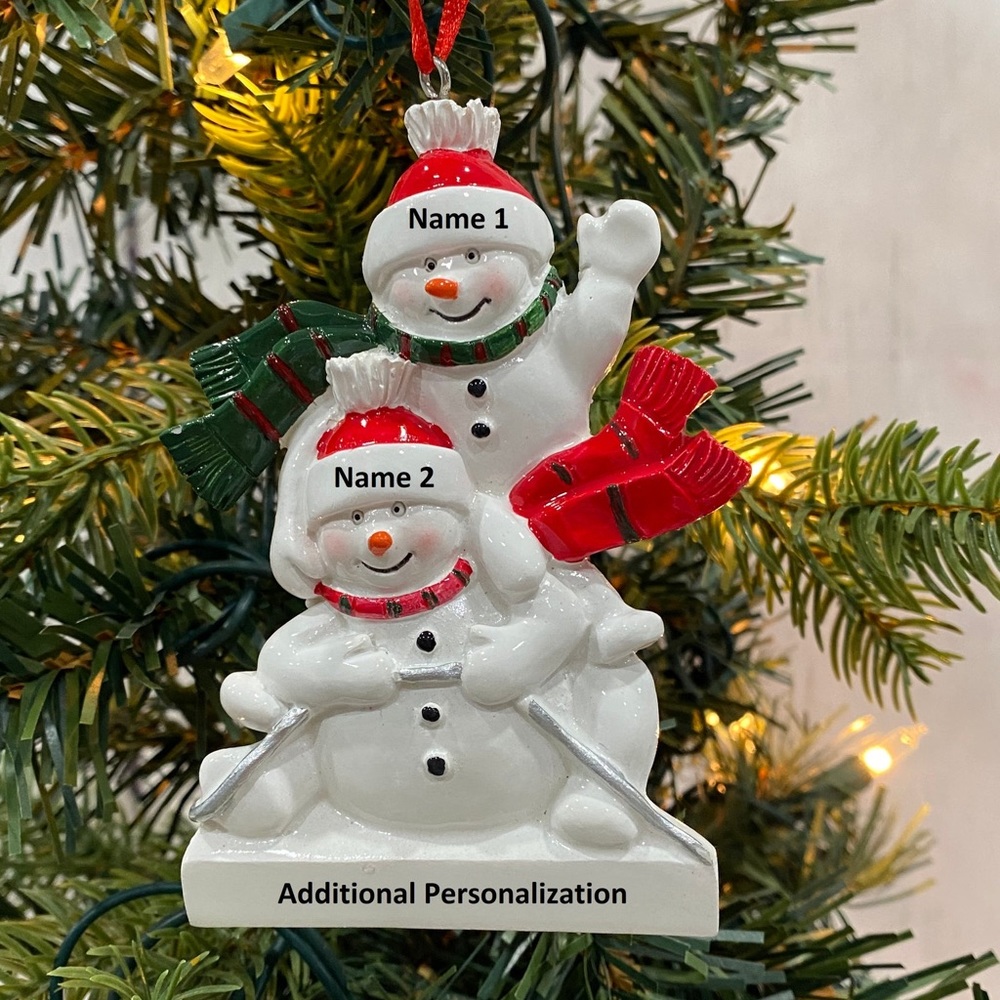 Snowman Sled Family Christmas Ornament